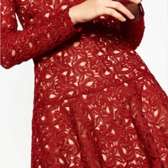 Zara Lace Long Sleeve Mini Dress XS - Picture 4 of 14